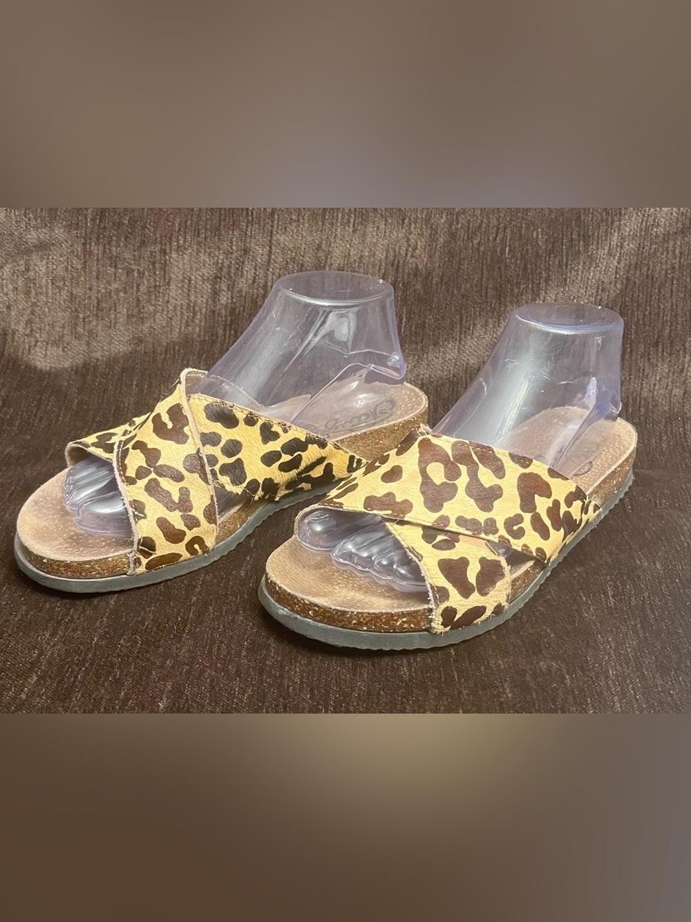 Naughty Monkey Leopard Print Slides